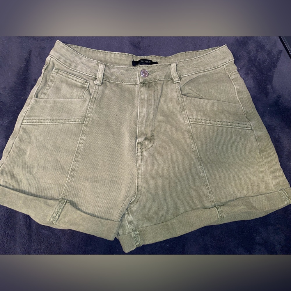 Green cargo shorts